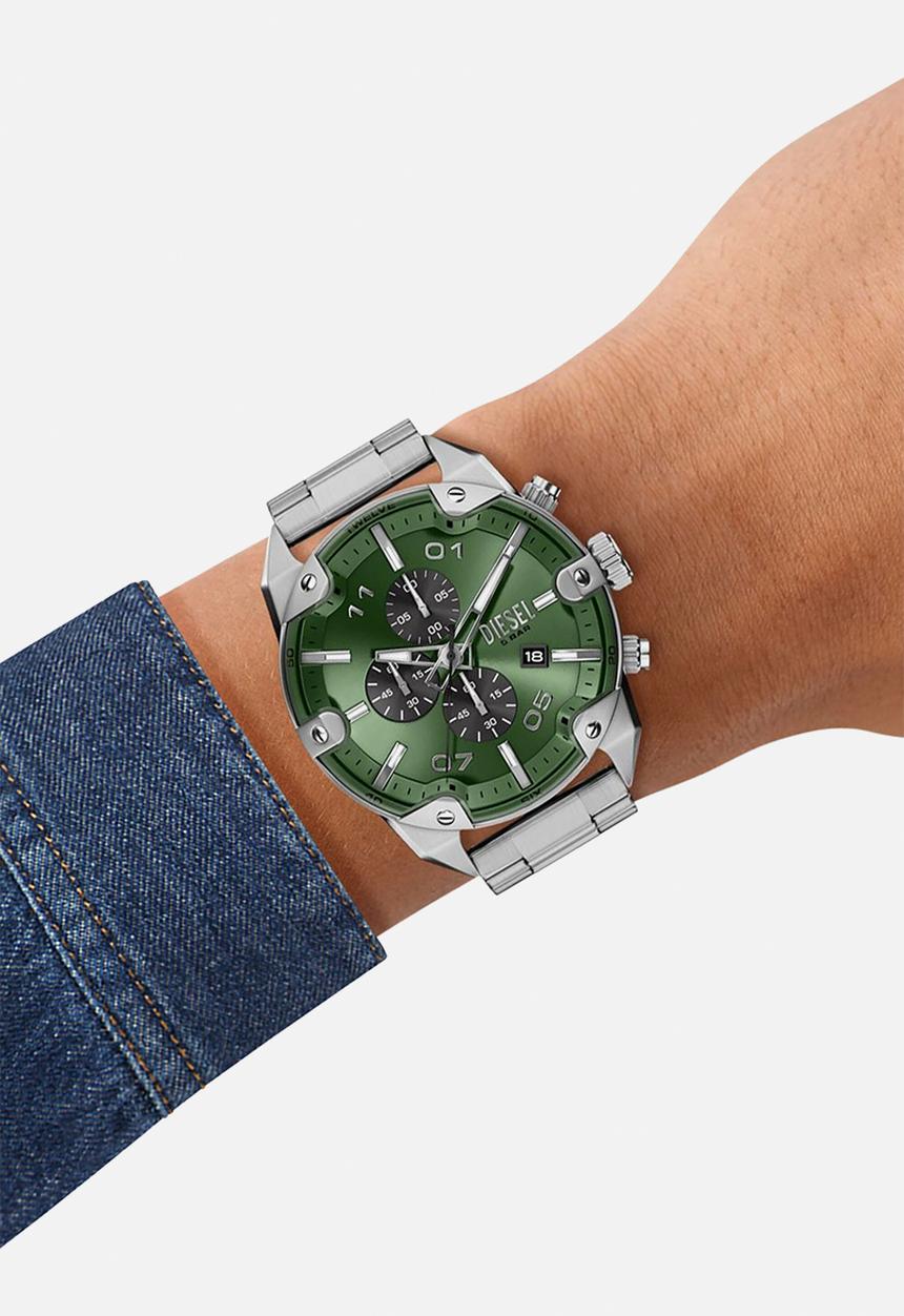Diesel  - Diesel Spiked Chronograph Stainless Steel DZ4712 Watch - Silver