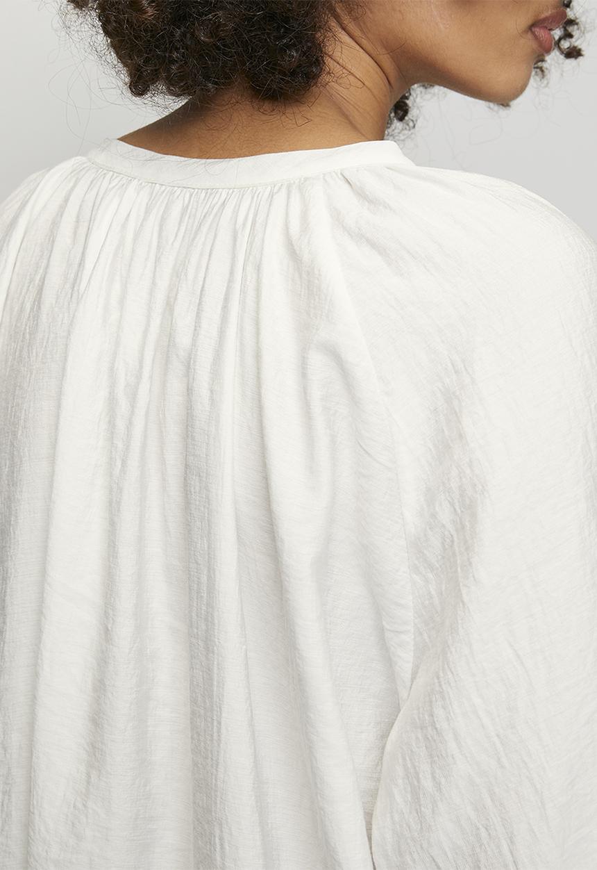 POLO - Wmn Giselle Long Sleeve Sheer Tie Blouse - Off White