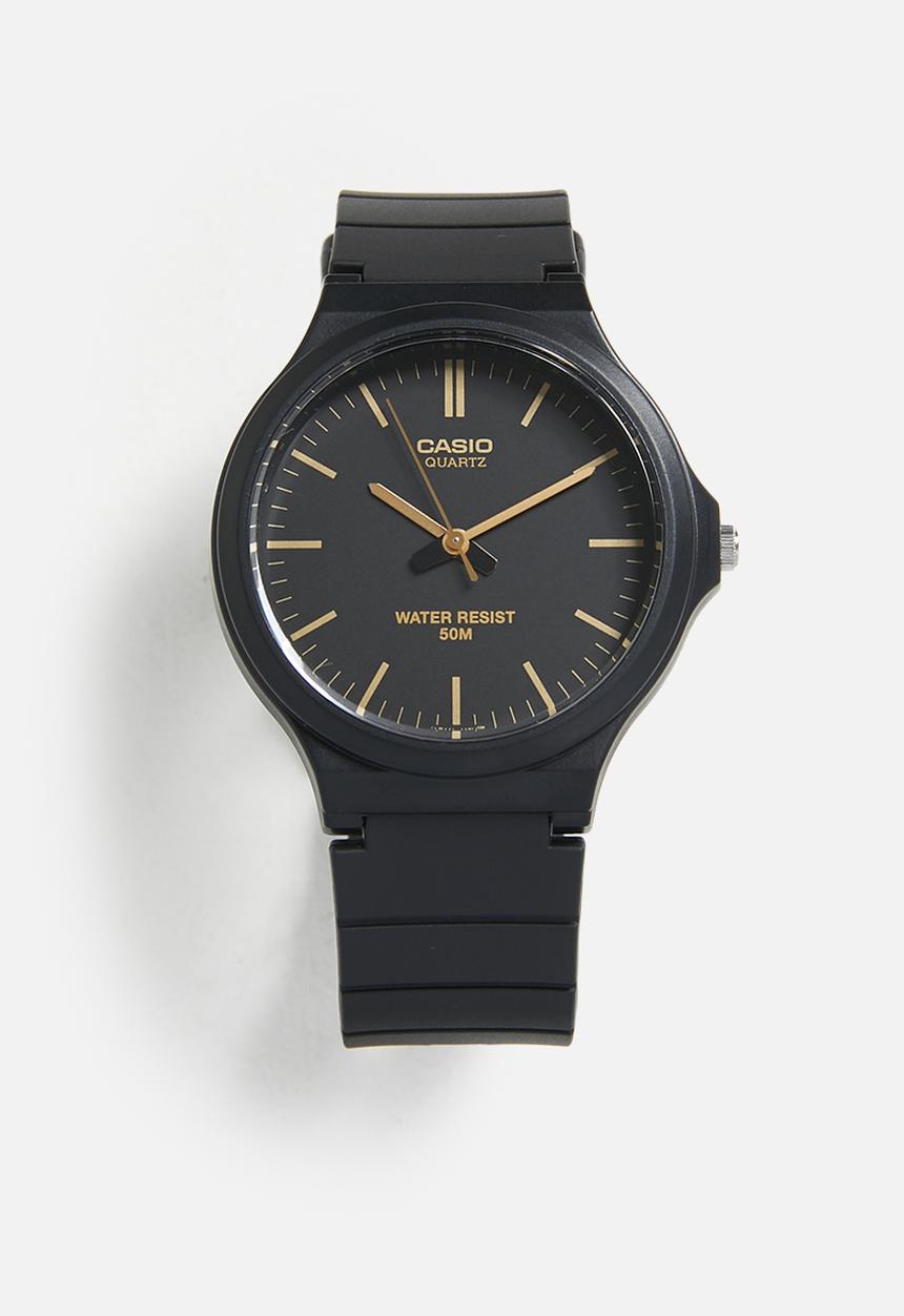 Casio - Analog Black Dial Gold Li - Black/Gold