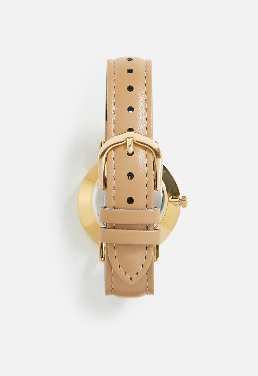 Casio - Analog Round Case Tan Leather - Tan