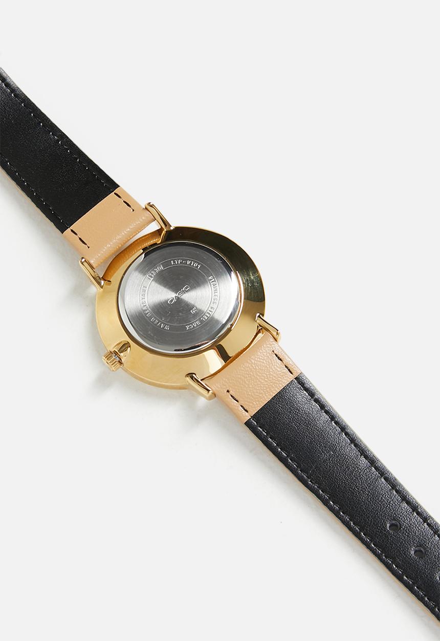 Casio - Analog Round Case Tan Leather - Tan