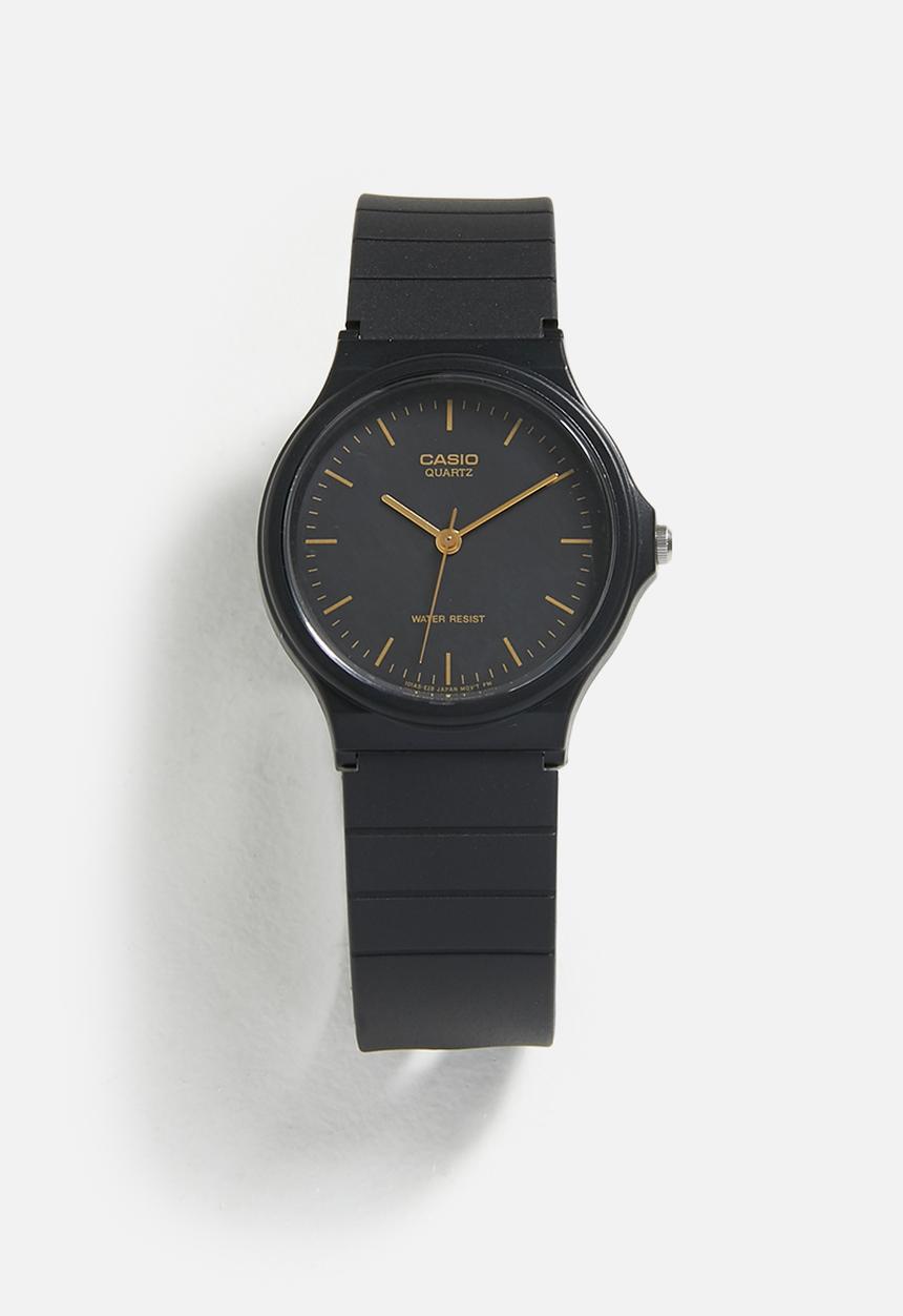 Casio - Analog Rnd Blk Dial Gold Lin - Black/Gold