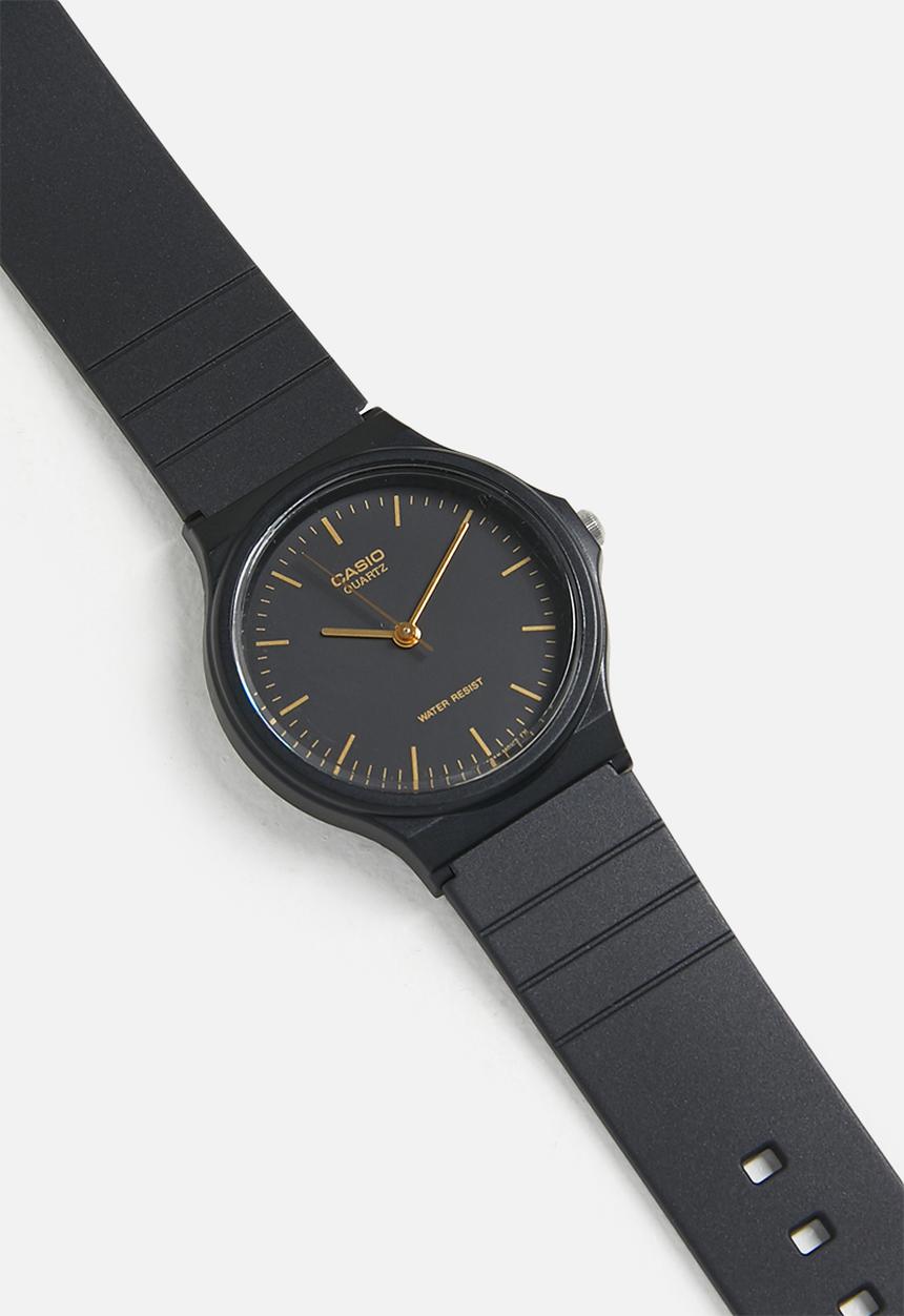 Casio - Analog Rnd Blk Dial Gold Lin - Black/Gold