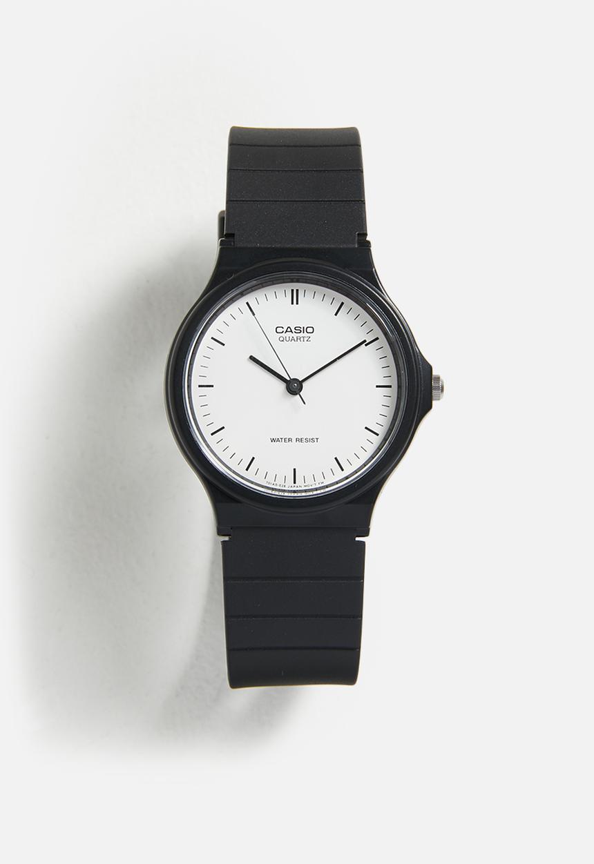 Casio - Analog Rnd Wht Dial Gold Lin - Black