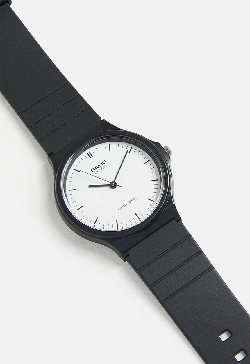 Casio - Analog Rnd Wht Dial Gold Lin - Black