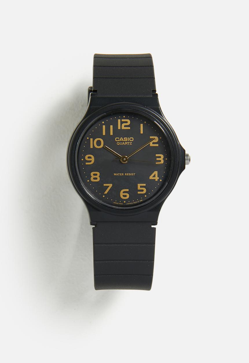 Casio - Analog Wht Num Black Dial - Black