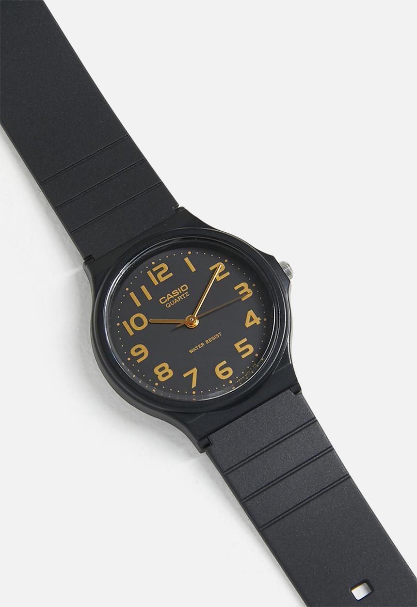 Casio - Analog Wht Num Black Dial - Black