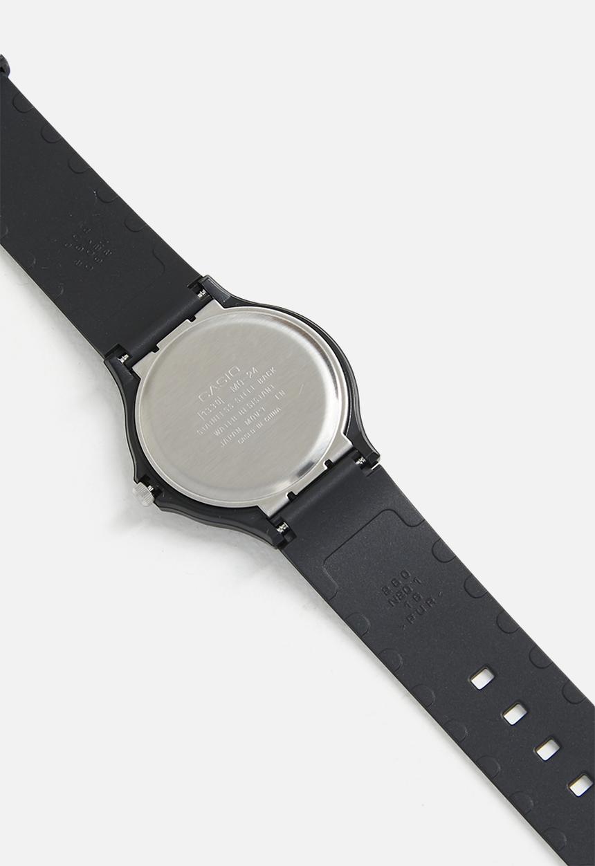Casio - Analog Wht Num Black Dial - Black