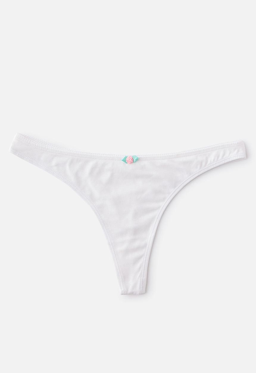 Cotton On - Cotton comfy g-string brief 3 pack - black/white/grey marle