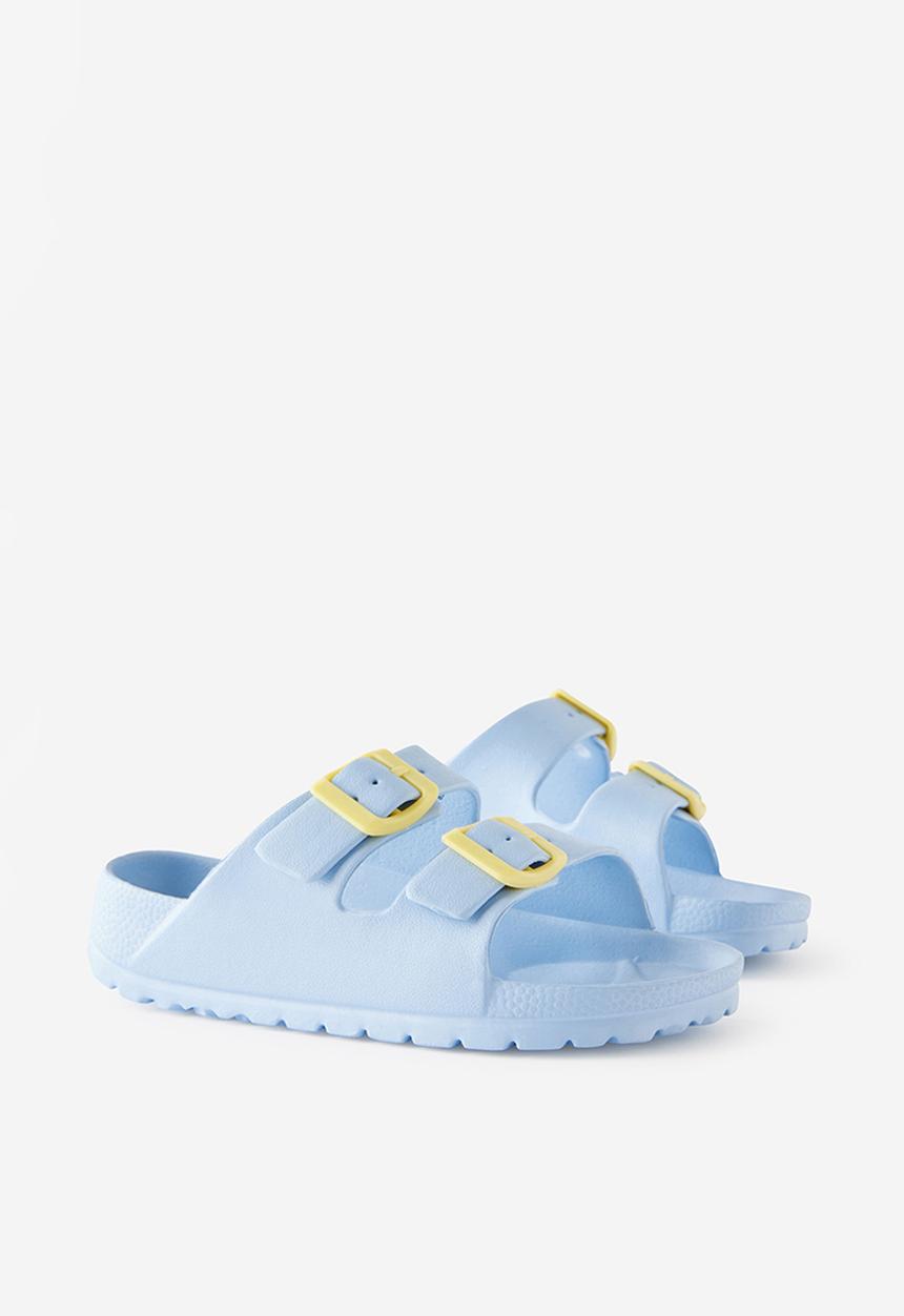 Cotton On - Twin Strap Slide - Dawn Blue/Baby Yellow