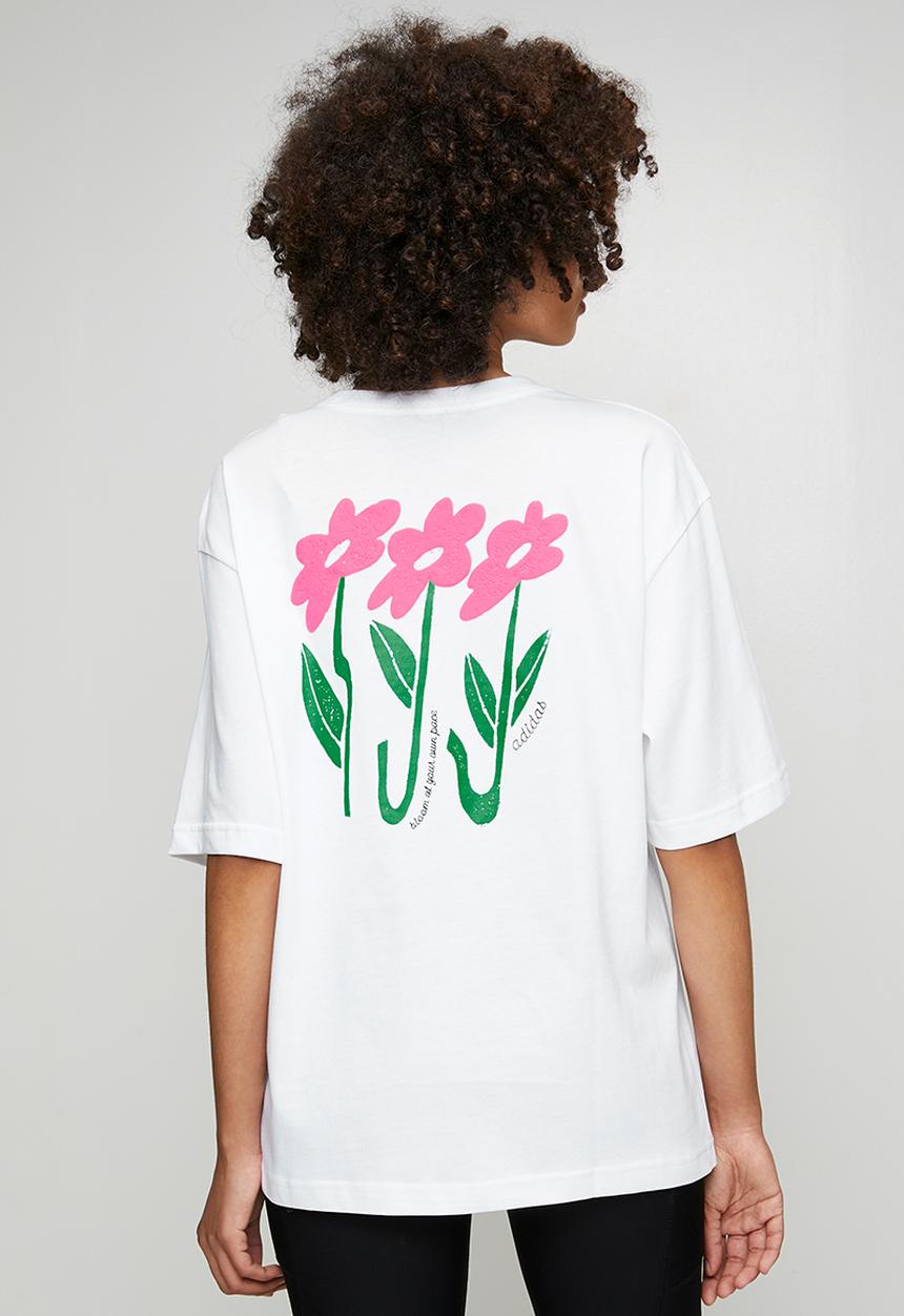 adidas Performance - W Floral Loo T - White