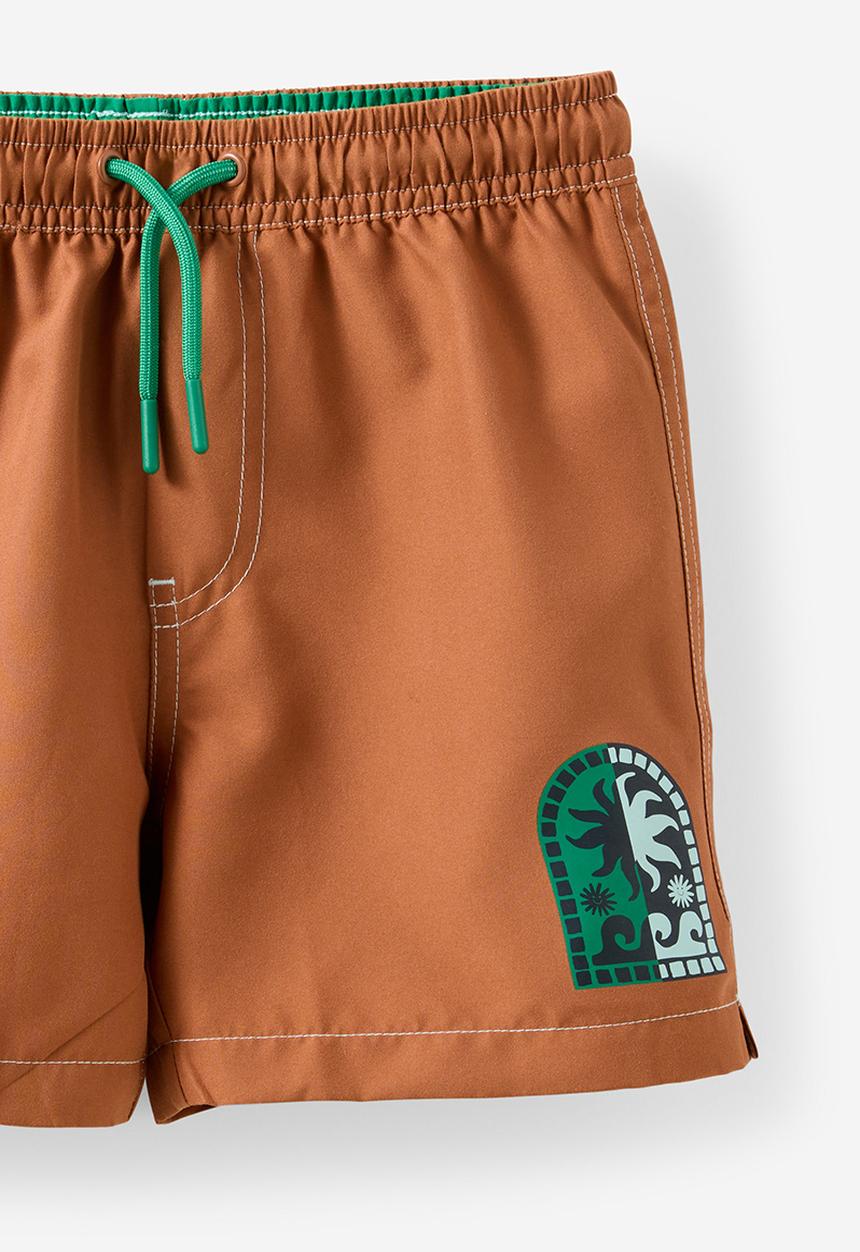 Cotton On - Bailey Boardshort - Chestnut/Icon