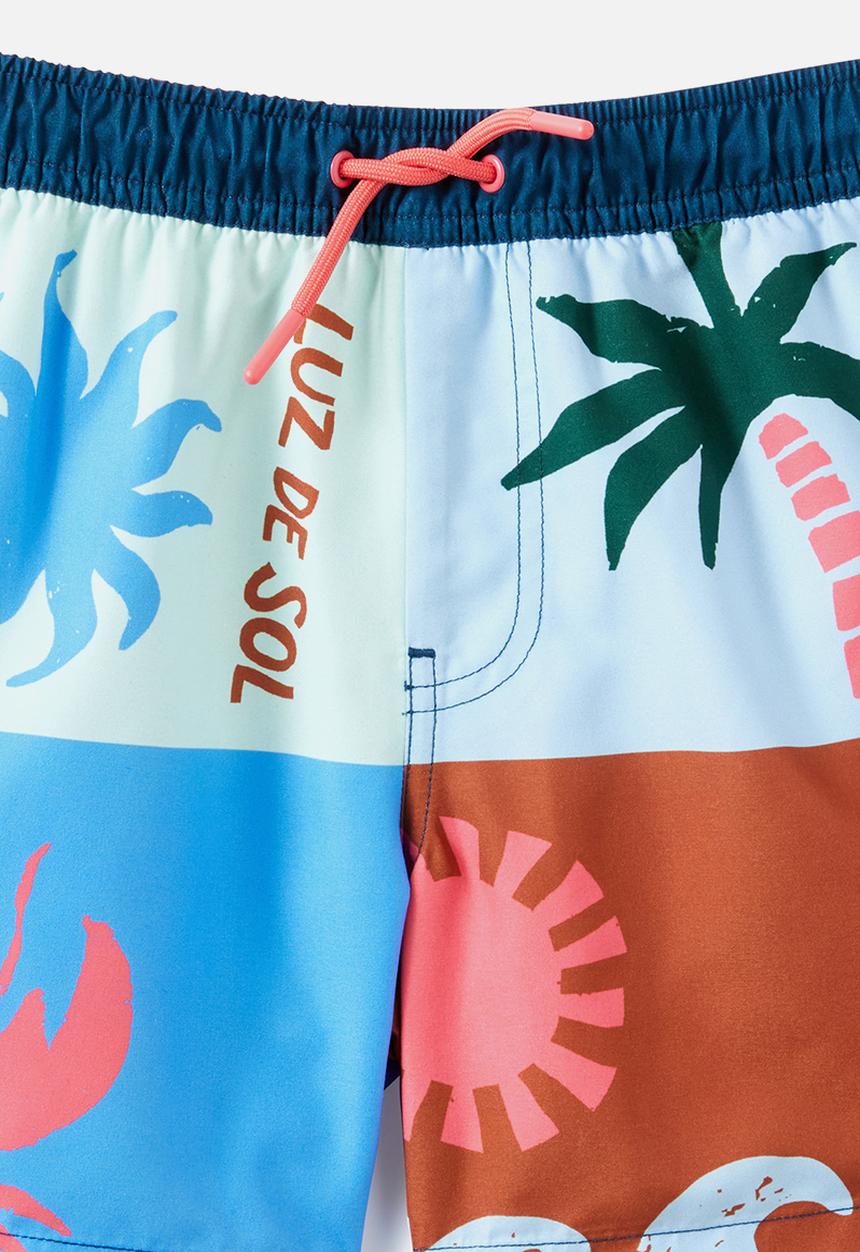 Cotton On - Bailey Boardshort - Aquamarine - Spliced Print