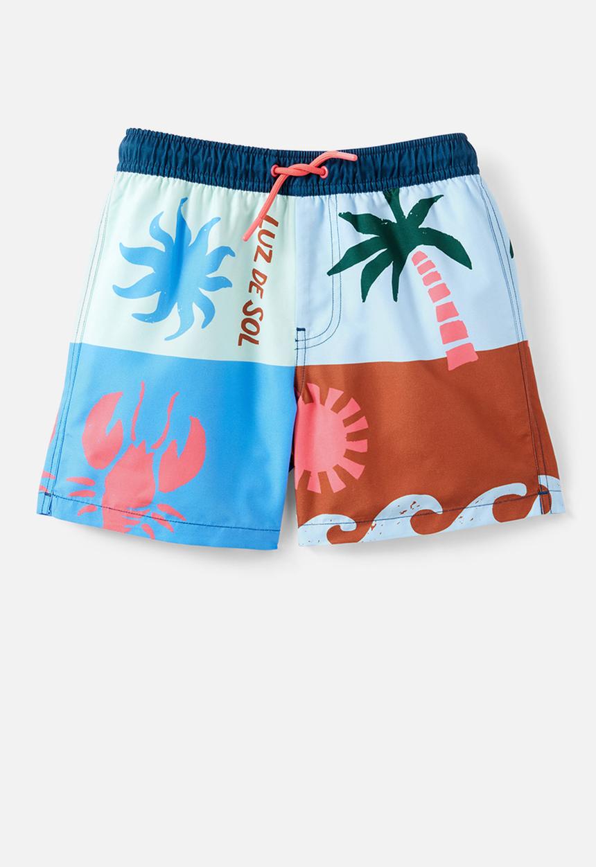 Cotton On - Bailey Boardshort - Aquamarine - Spliced Print