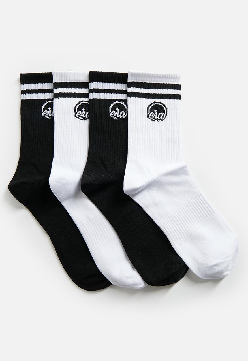 ERA by DJ Zinhle - Era logo crew socks 4 Pack - black & white