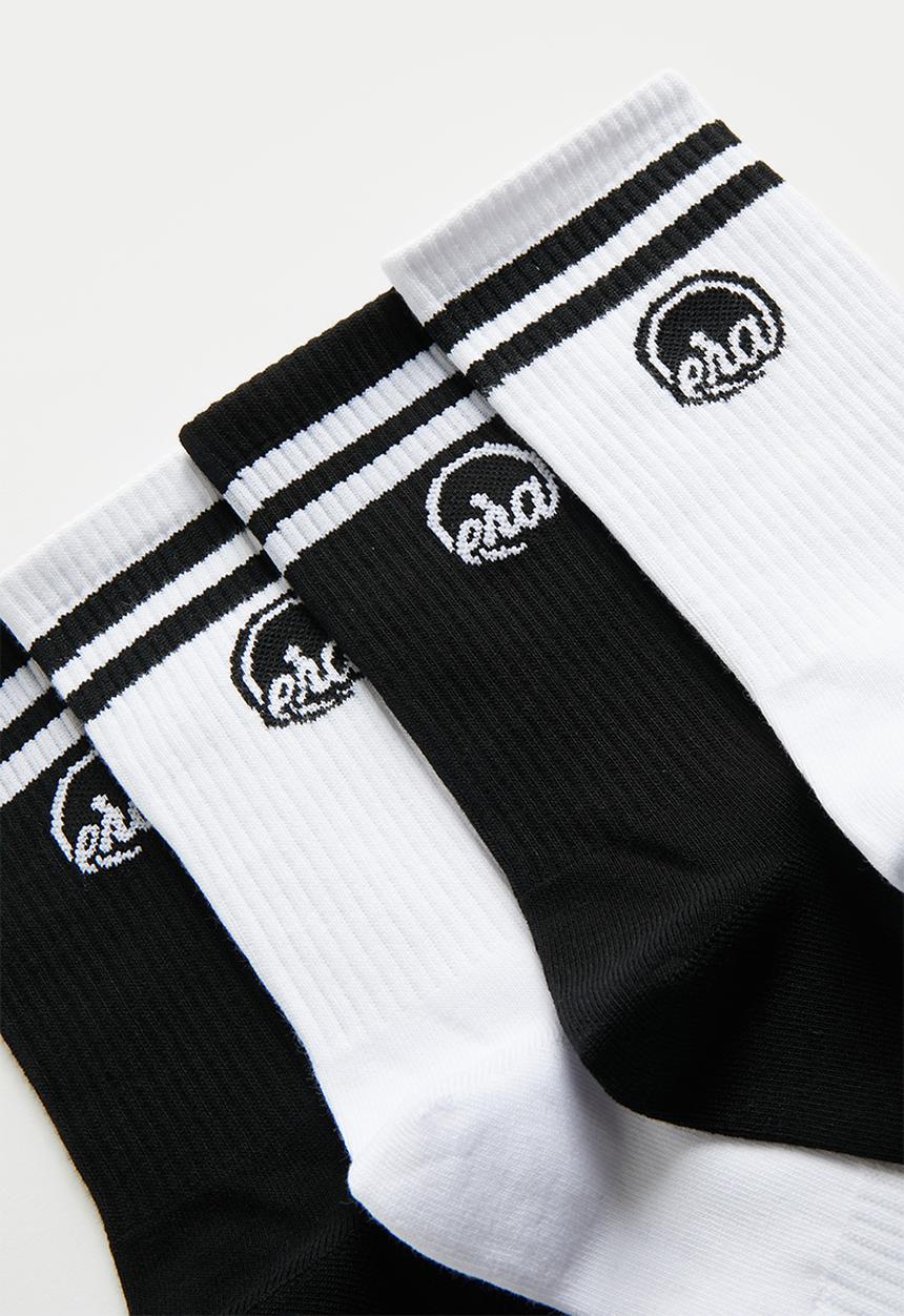 ERA by DJ Zinhle - Era logo crew socks 4 Pack - black & white