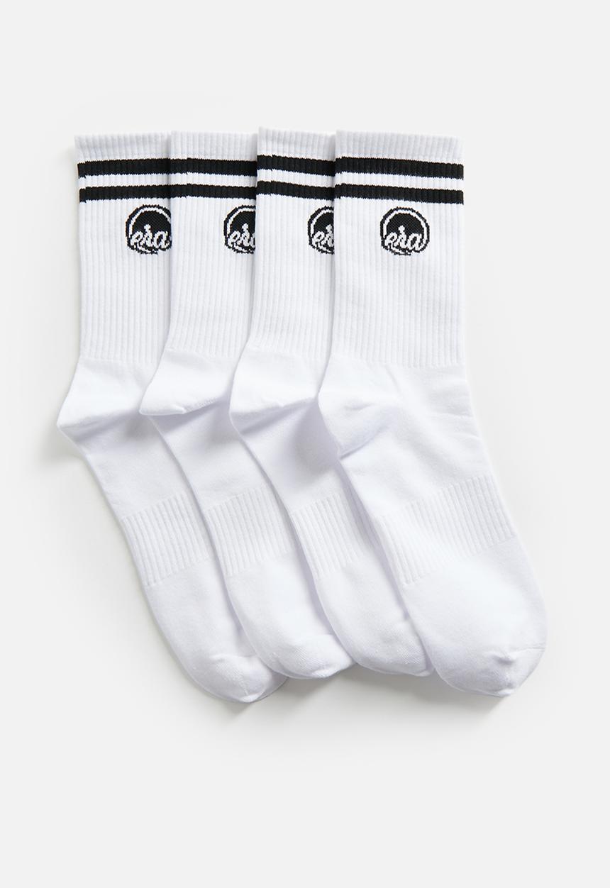 ERA by DJ Zinhle - Era logo crew socks 4 Pack - white