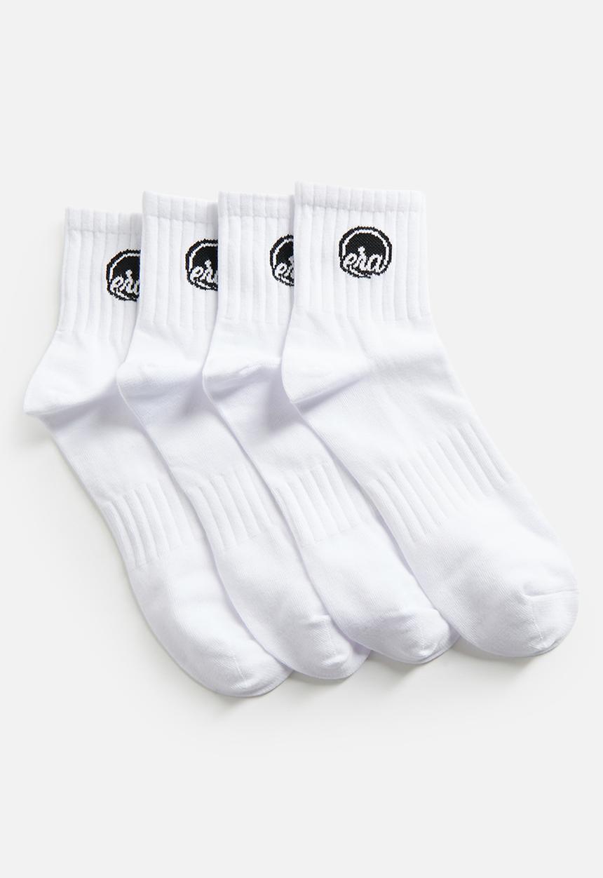 ERA by DJ Zinhle - Era logo signature socks/everyday socks 4 Pack - white
