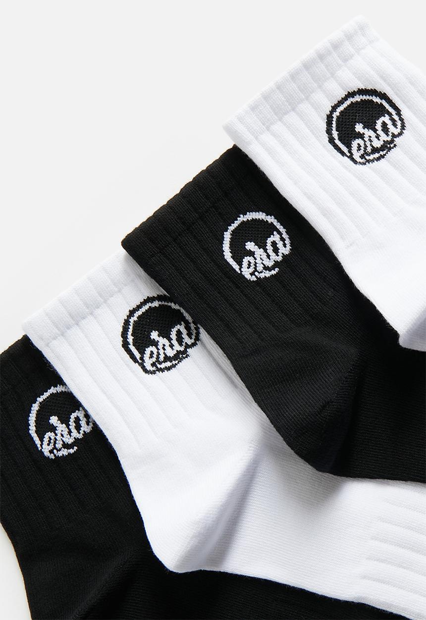 ERA by DJ Zinhle - Era logo signature socks/everyday socks 4 Pack - black & white