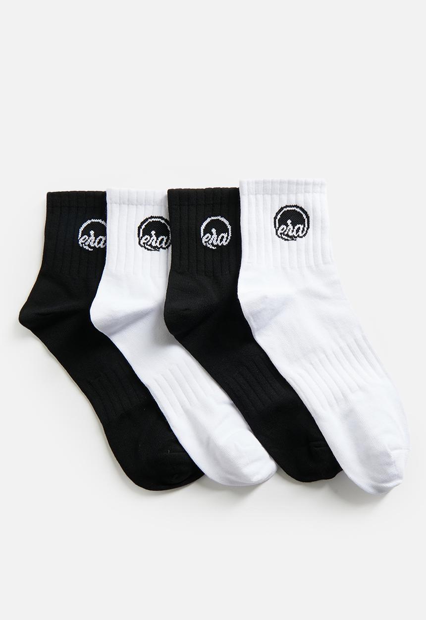 ERA by DJ Zinhle - Era logo signature socks/everyday socks 4 Pack - black & white