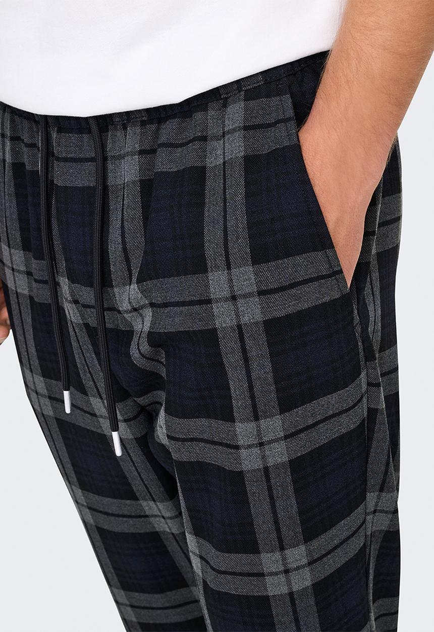 Only & Sons - ONSLINUS Check Pant - Dark Navy 