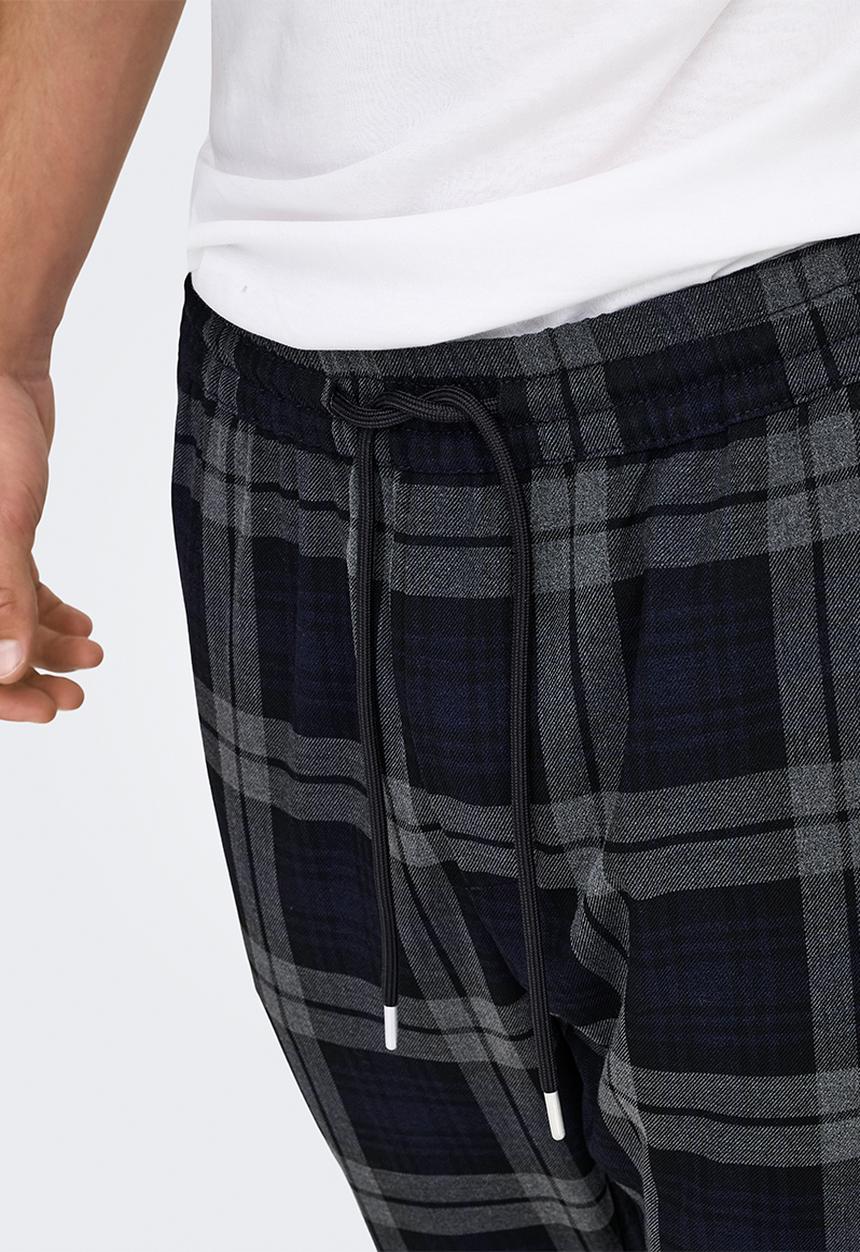 Only & Sons - ONSLINUS Check Pant - Dark Navy 