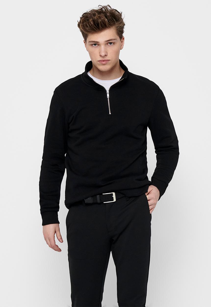 Only & Sons - ONSCERES Half Zip Sweat - Black