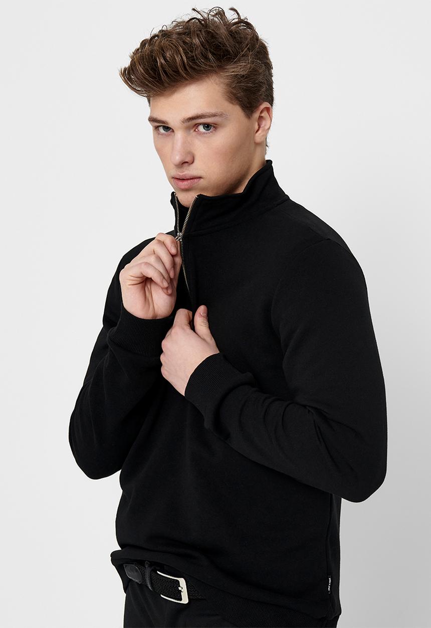 Only & Sons - ONSCERES Half Zip Sweat - Black