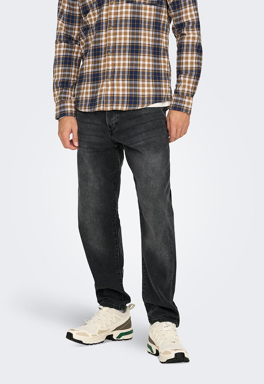 Only & Sons - ONSYOKE Tapered Box Tai Dnm Cbo - Washed Black