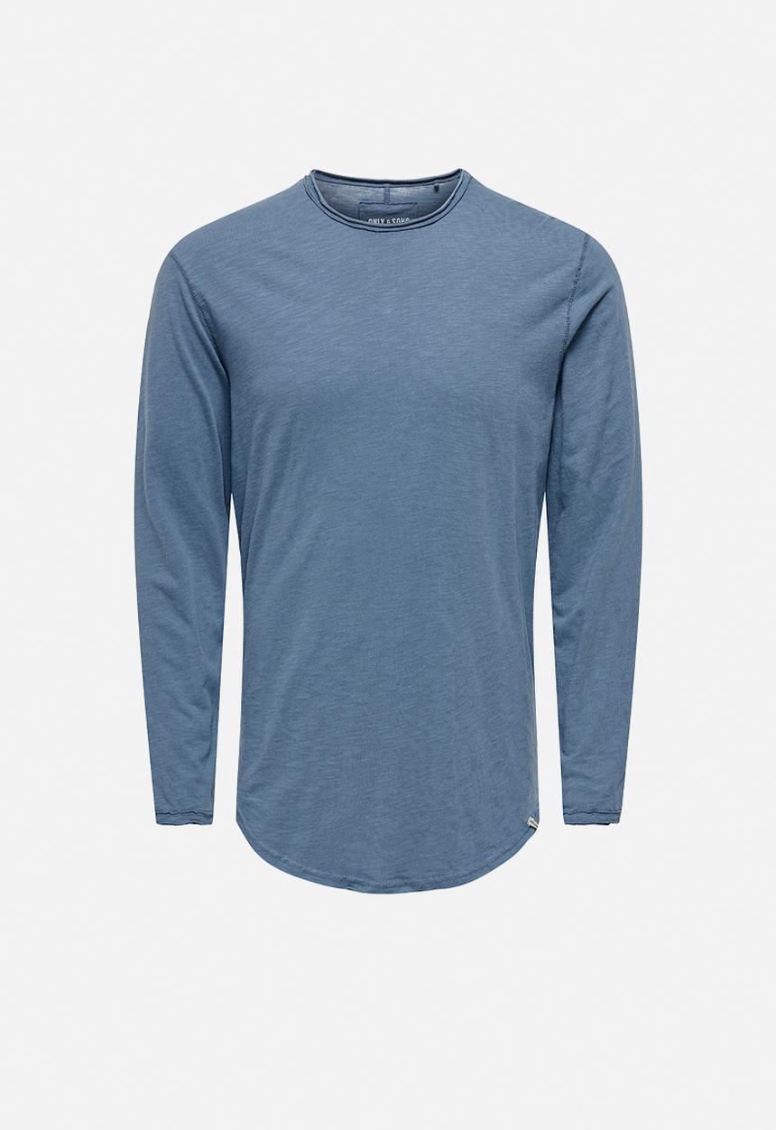 Only & Sons - ONSBENNE Longy Long Sleeve Tee - Vintage Indigo