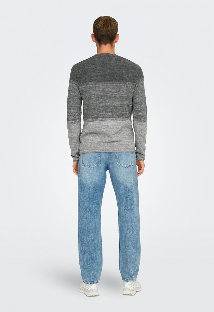 Only & Sons - ONSFELIX Reg 12 Crew Knit - Grey