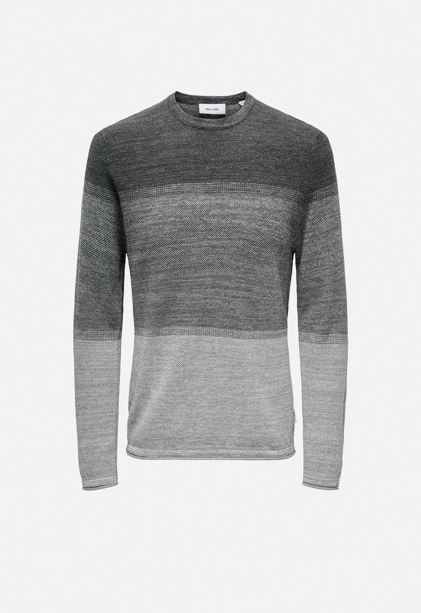 Only & Sons - ONSFELIX Reg 12 Crew Knit - Grey