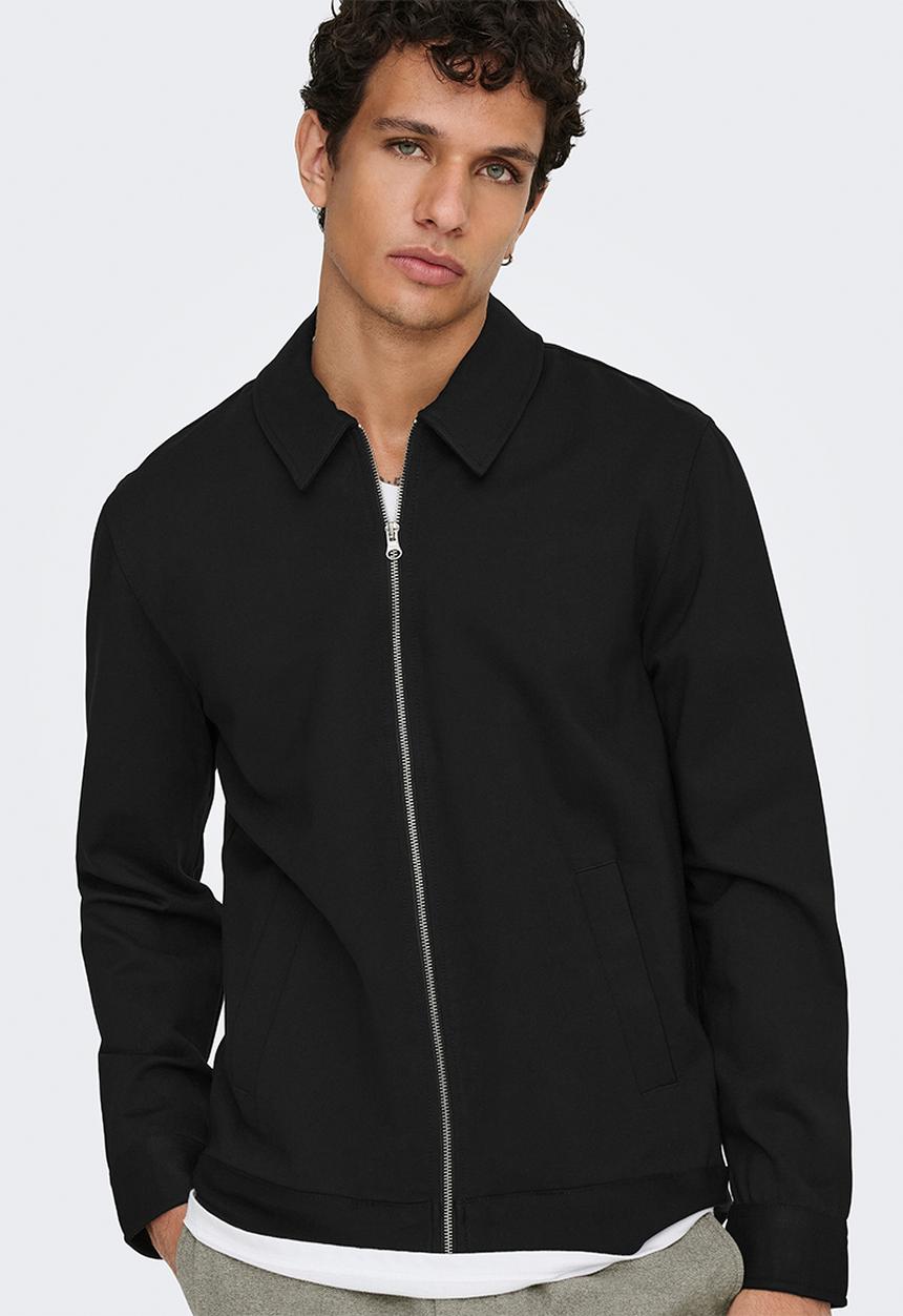 Only & Sons - ONSJAKES 0339 Reg Zip Overshirt - Black