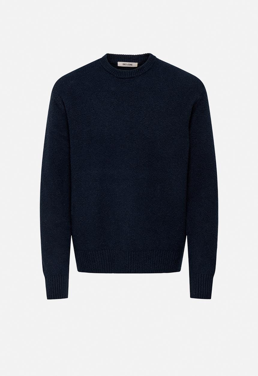 Only & Sons - ONSJAMES Relaxed Fit Crew Knit - Dark Sapphire