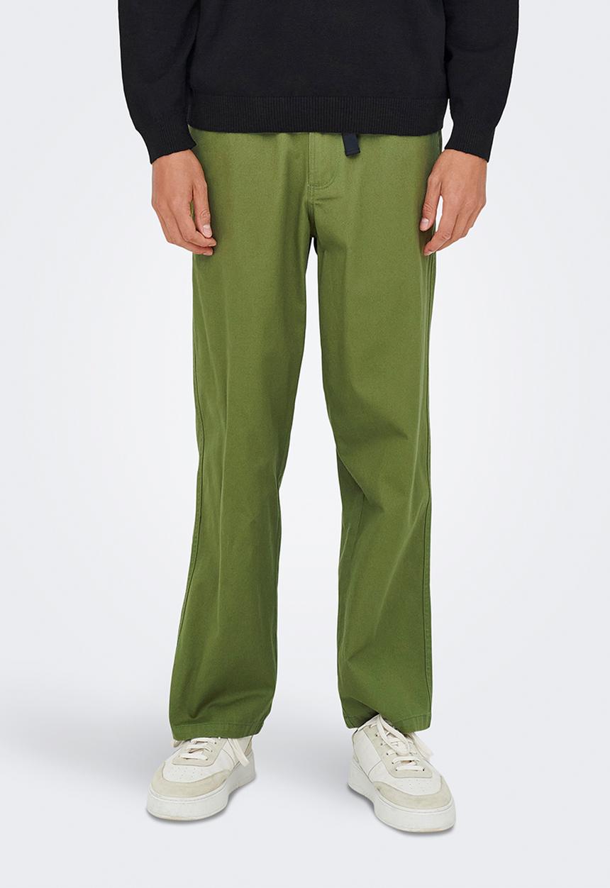 Only & Sons - ONSHENRY Straight 0518 Belt Pant - Green