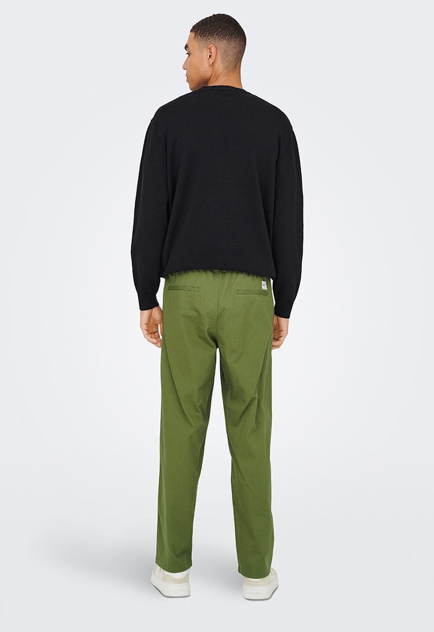 Only & Sons - ONSHENRY Straight 0518 Belt Pant - Green