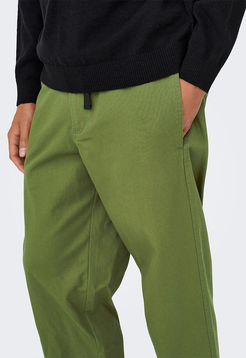 Only & Sons - ONSHENRY Straight 0518 Belt Pant - Green