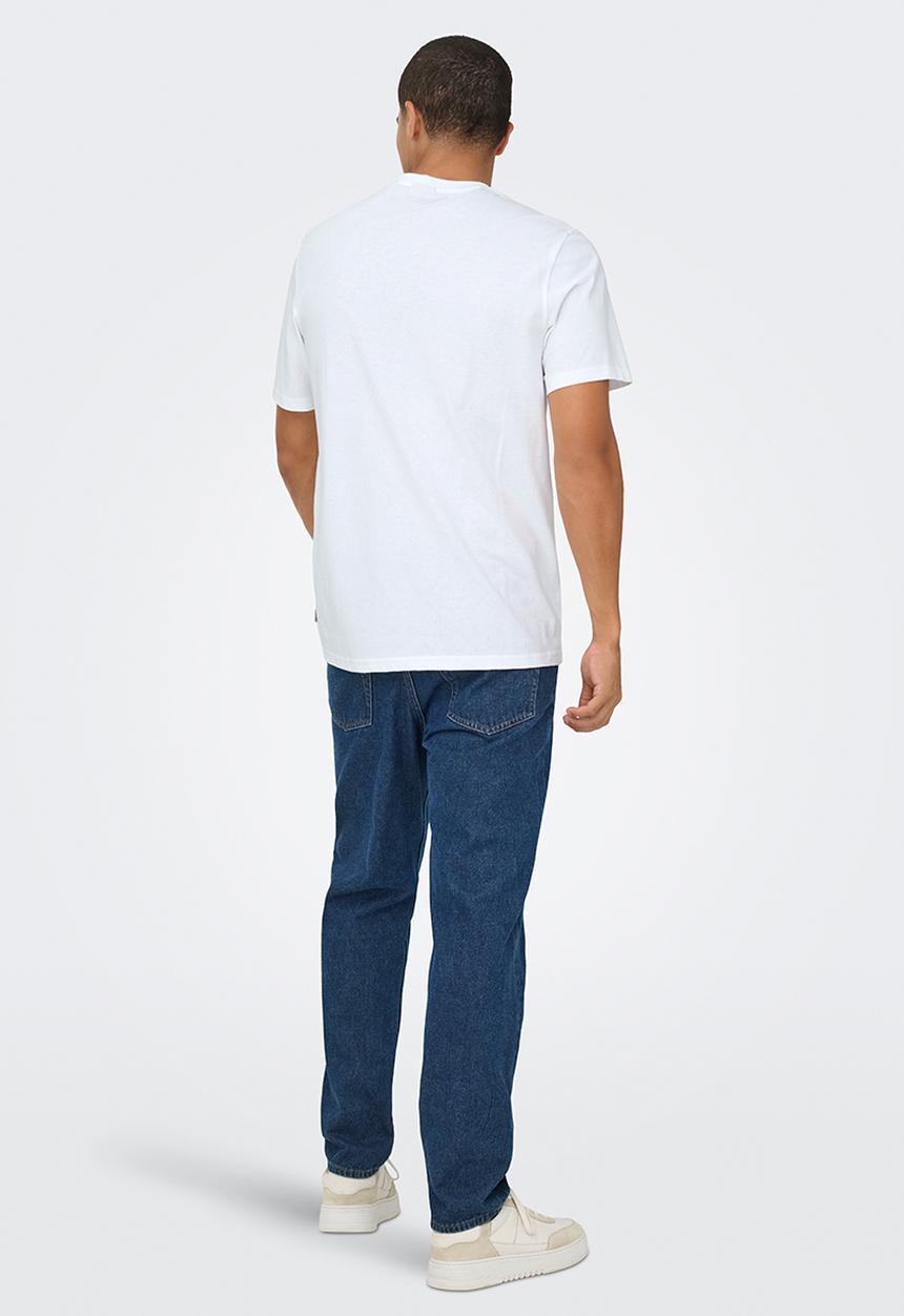 Only & Sons - ONSMILO Photo Regular Short Sleeve Tee - White