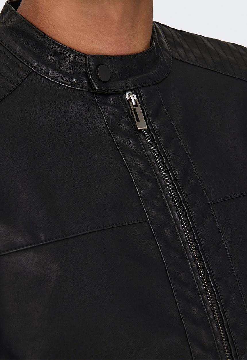 Only & Sons - ONSMIKE PU Racer Jacket Otw - Black