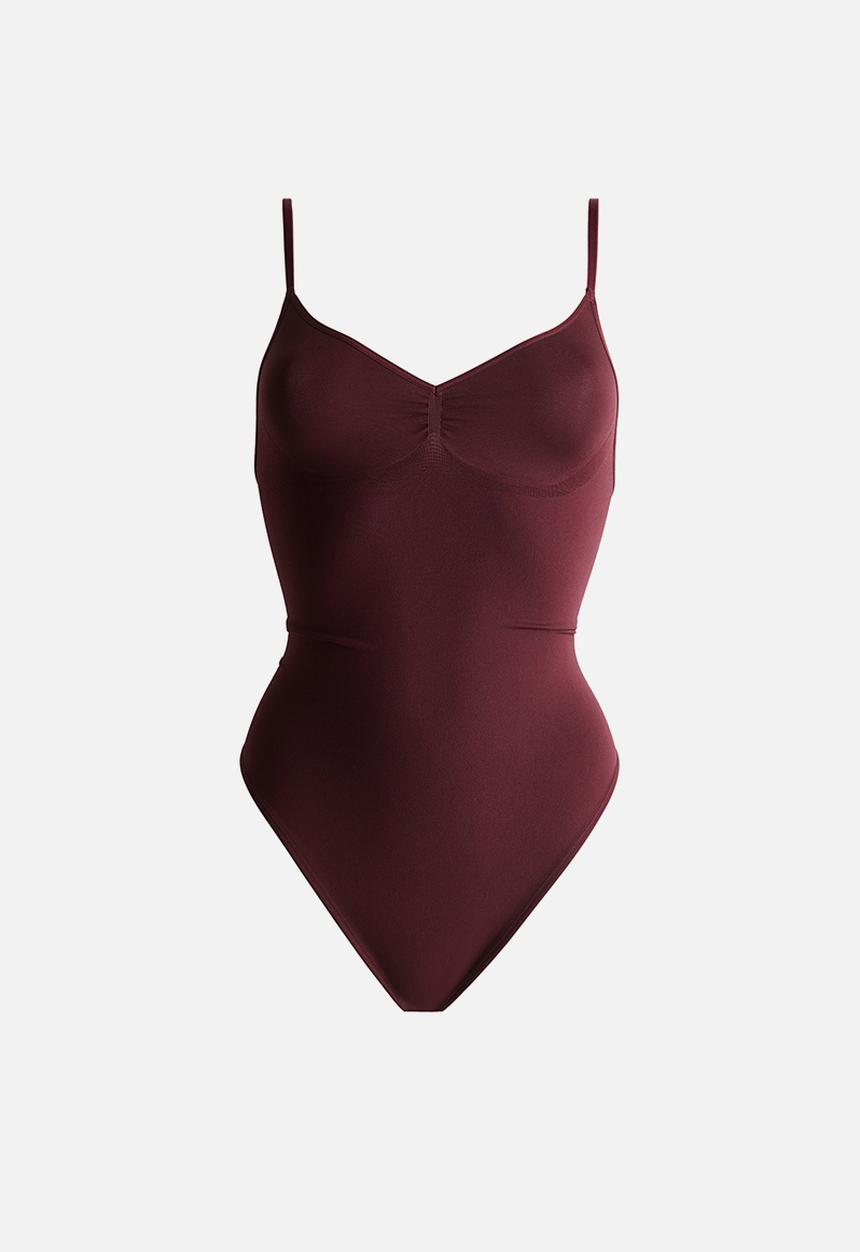 H&M - Firm shape sculpting thong body - burgundy