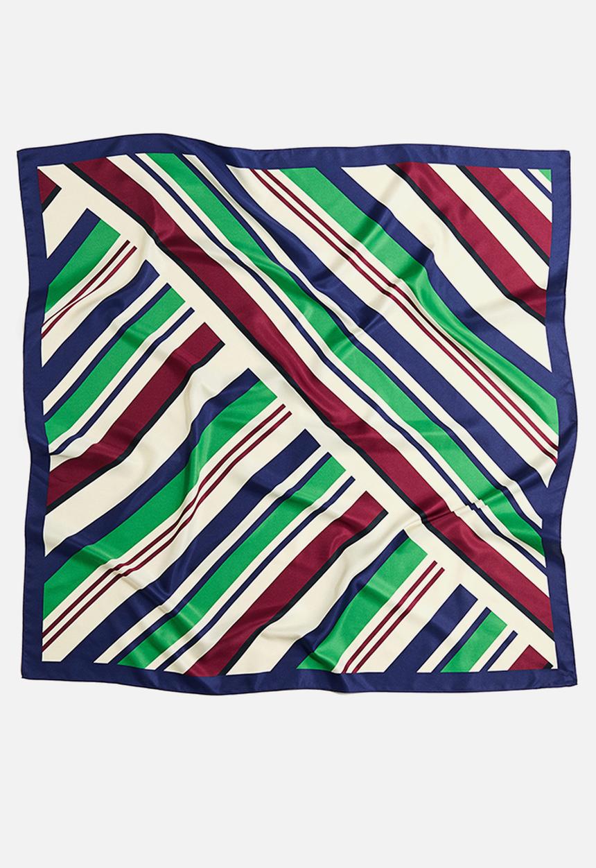H&M - Patterned scarf - dark blue/burgundy/green