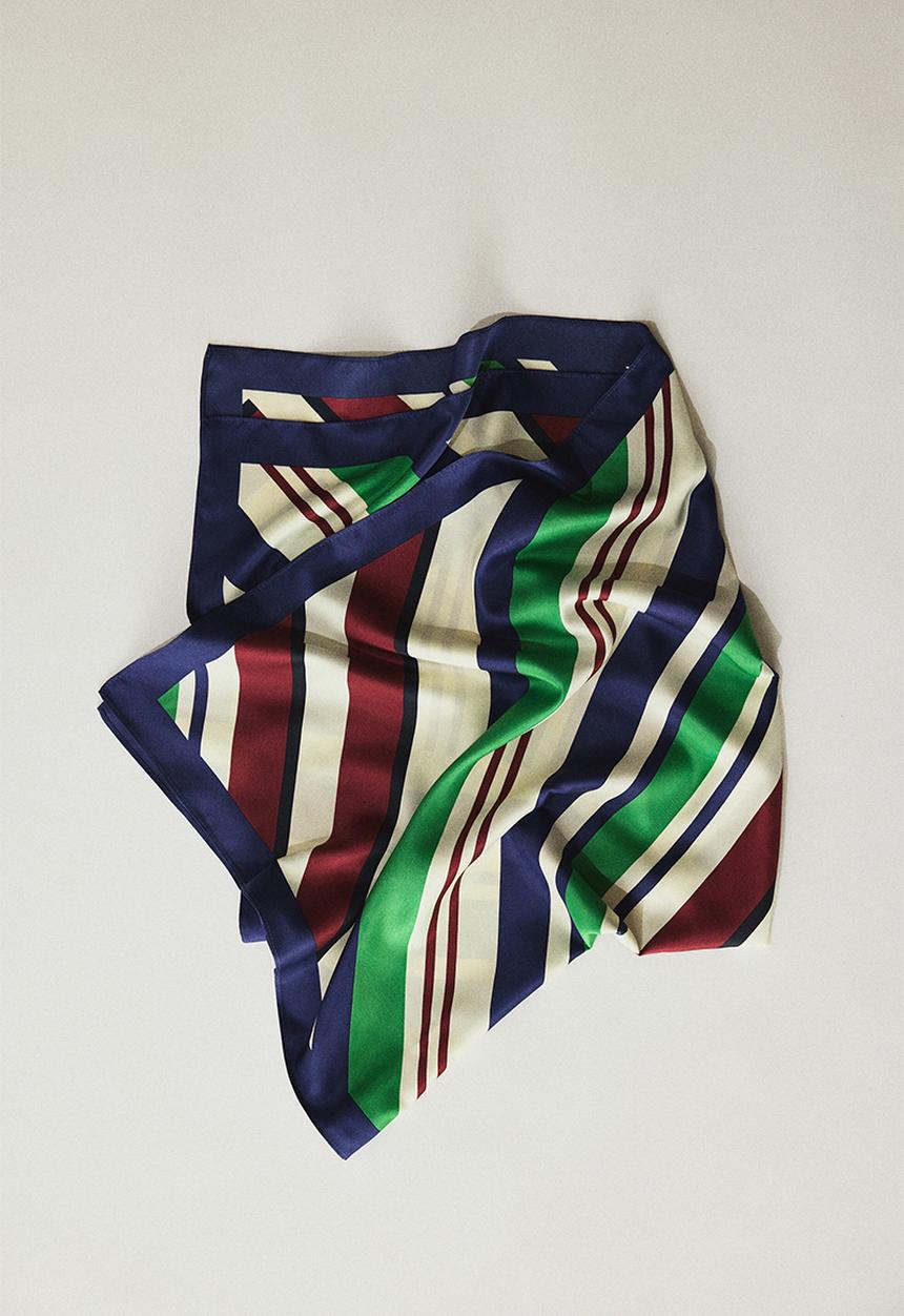 H&M - Patterned scarf - dark blue/burgundy/green