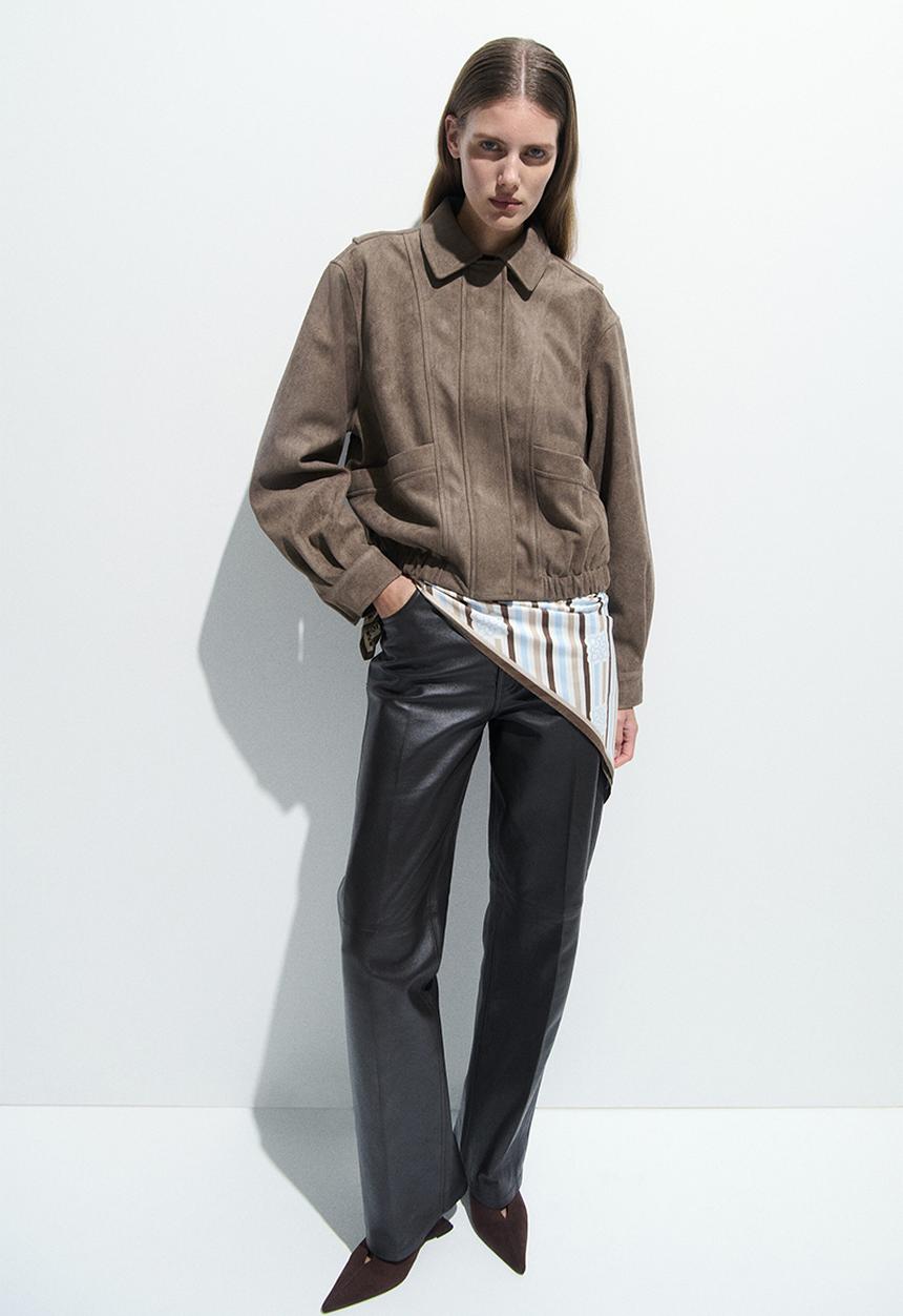 H&M - Patterned scarf - brown/light blue striped