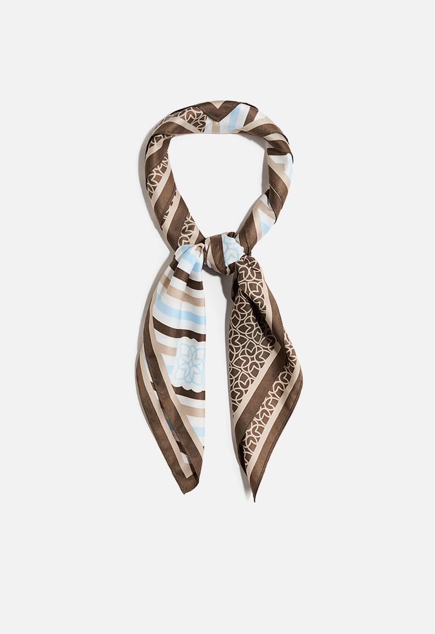 H&M - Patterned scarf - brown/light blue striped