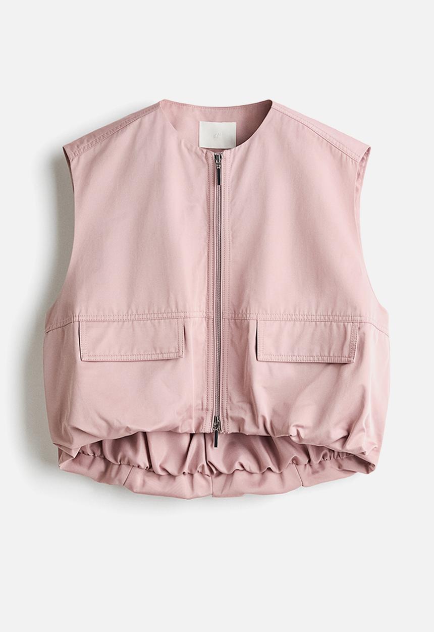 H&M - Bubble-hem gilet - light pink