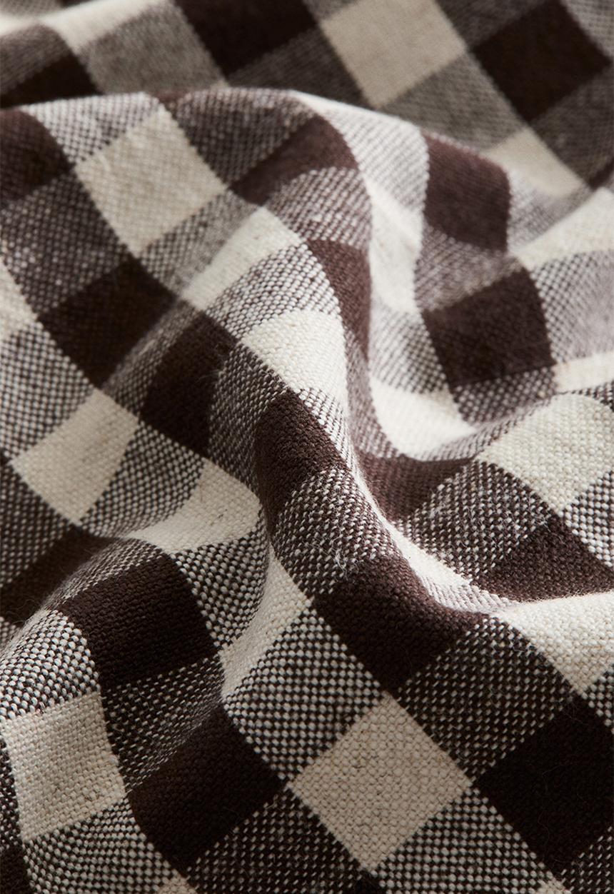 H&M - 4-pack cotton napkins - dark brown/gingham check