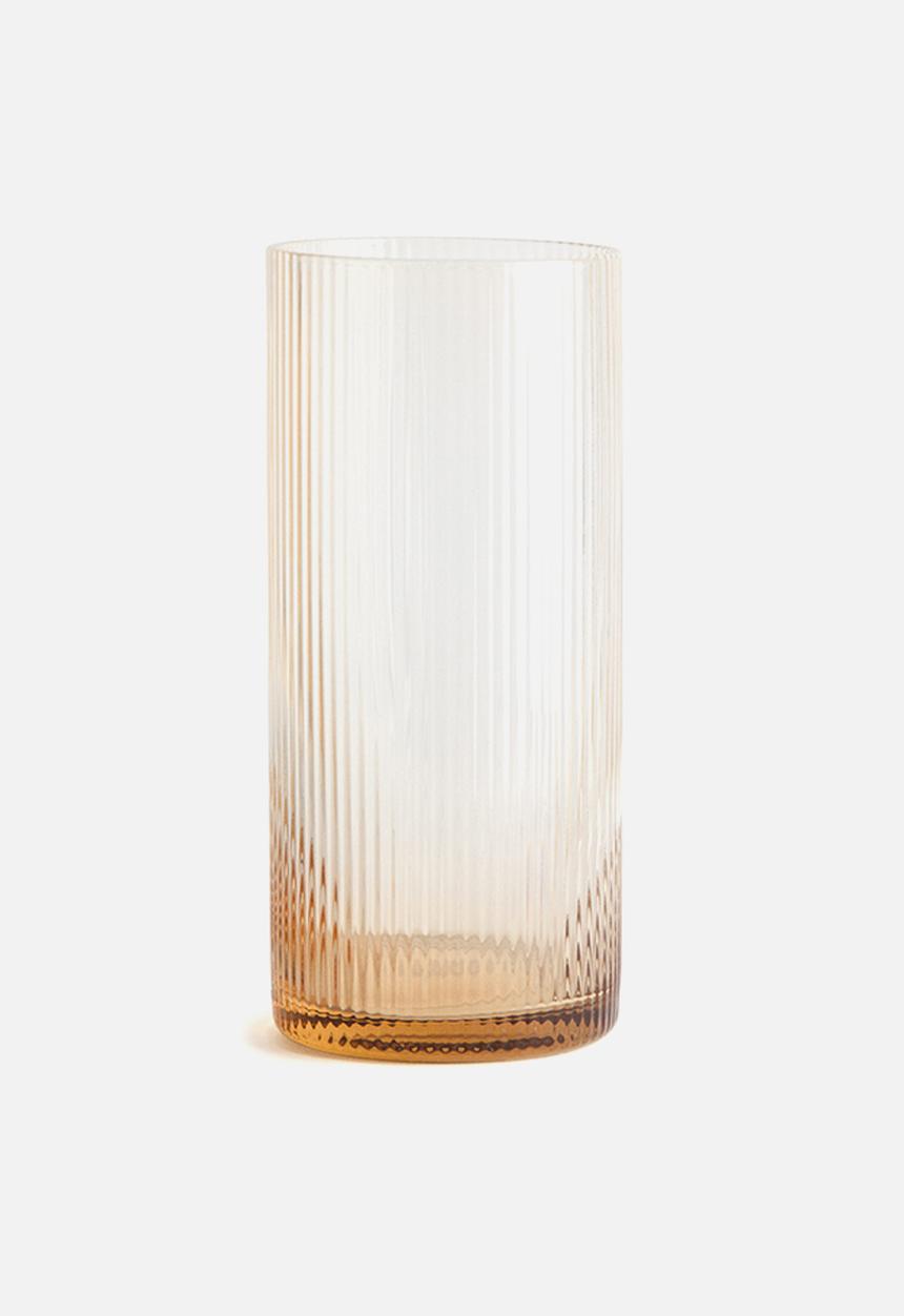 H&M - Fluted highball glass - beige