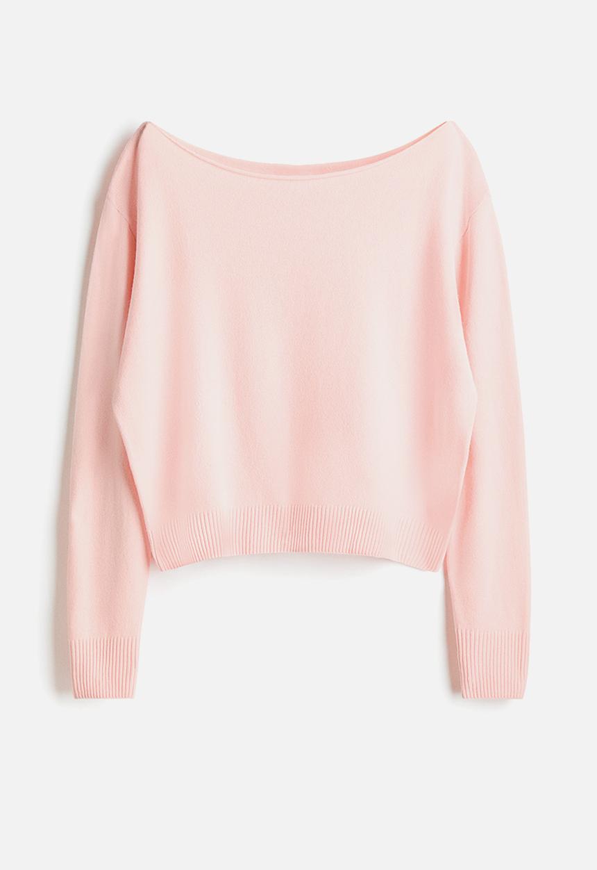 H&M - Off-the-shoulder jumper - light pink