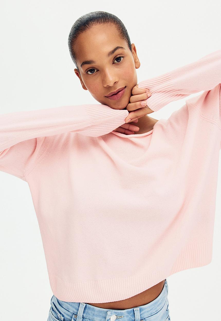 H&M - Off-the-shoulder jumper - light pink