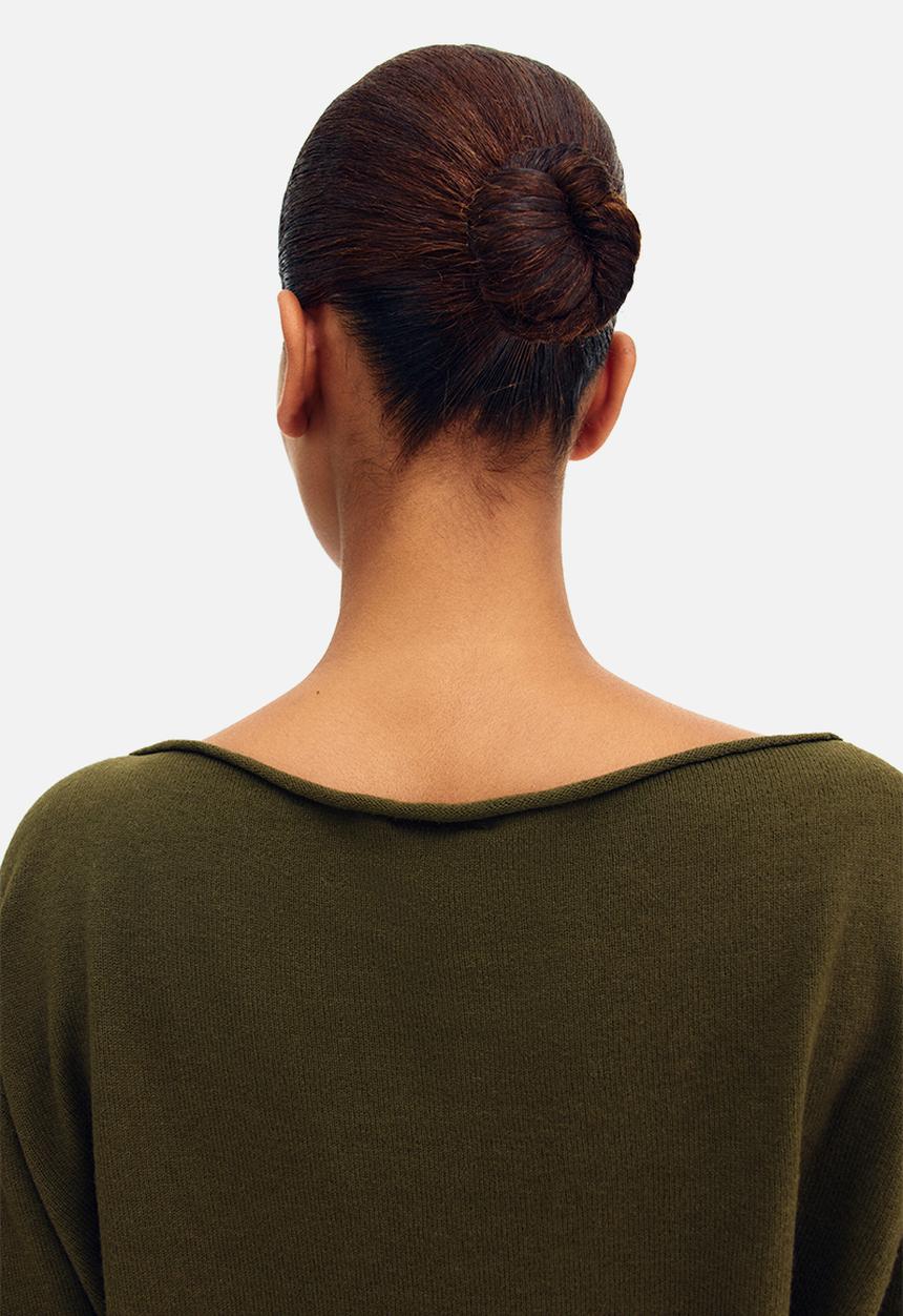 H&M - Off-the-shoulder jumper - olive green